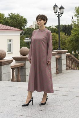 Платье женское "Клетка" модель 632/2 трикотаж розово-зеленый