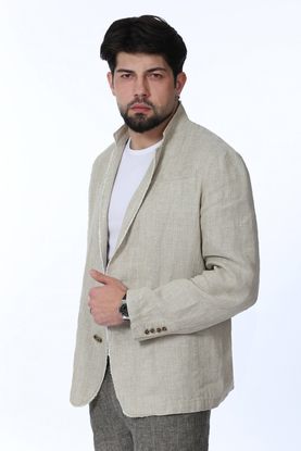 Пиджак мужской льняной модель 1106Б светлый натуральный лен