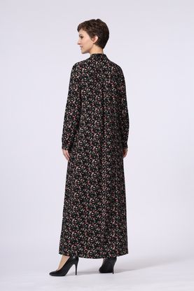 Платье женское "Марья" макси модель 475/1 вискоза розочки на черном