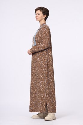 Платье женское "Марья" макси модель 475/2 вискоза горчичные пятнышки