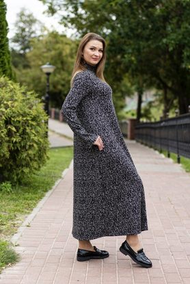 Платье женское трикотажное "Макси" модель 631 леопардовая елочка
