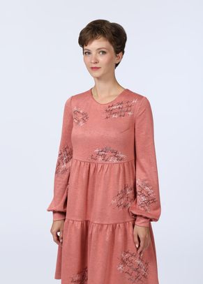 Платье женское "Каскад" модель 668/4 цвет коралл