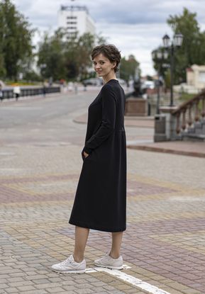 Платье женское трикотажное "Анжела" модель 645/1 цвет черный