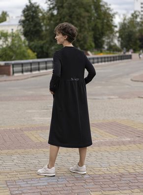 Платье женское трикотажное "Анжела" модель 645/1 цвет черный