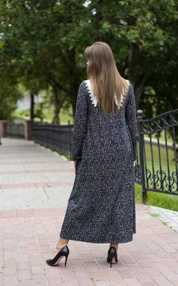 Платье женское трикотажное "Макси" модель 631 леопардовая елочка