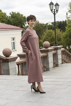 Платье женское "Клетка" модель 632/2 трикотаж розово-зеленый